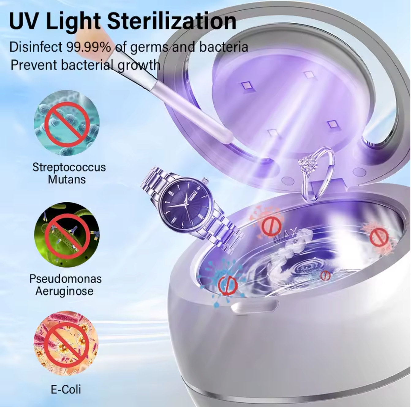 UltraClean 3-in-1 Ultrasonic Jewelry & UV Sterilizer