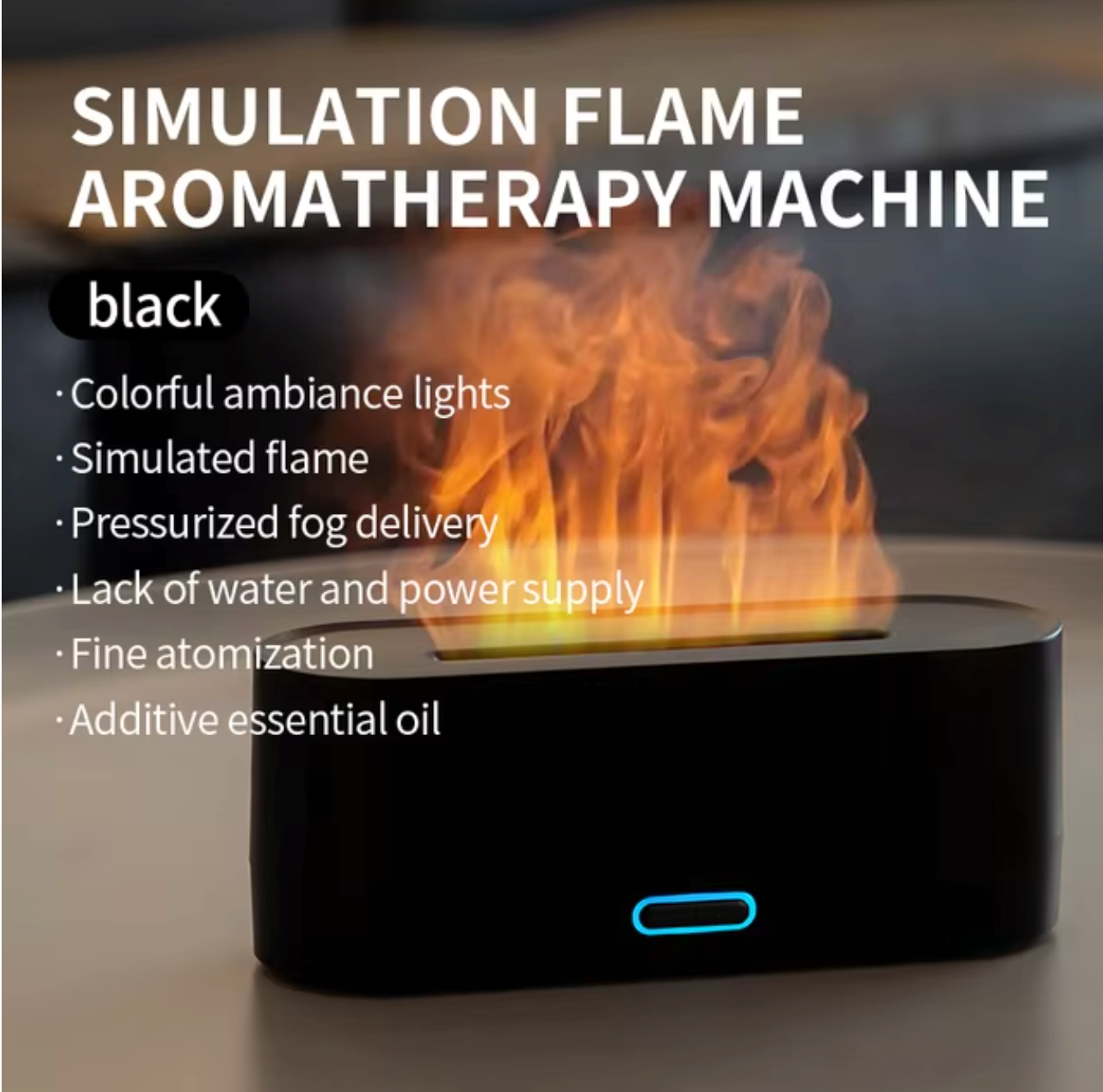 RGB Flame Aroma Diffuser & Humidifier – 7-Color LED Light & Air Purifier